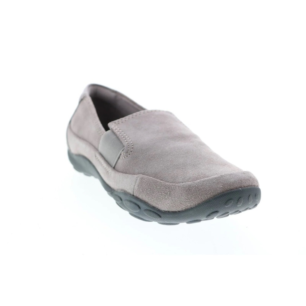New Clarks Haley Park‎ Womens Gray Suede Slip On Loafer Flats Shoes Sz 8.5